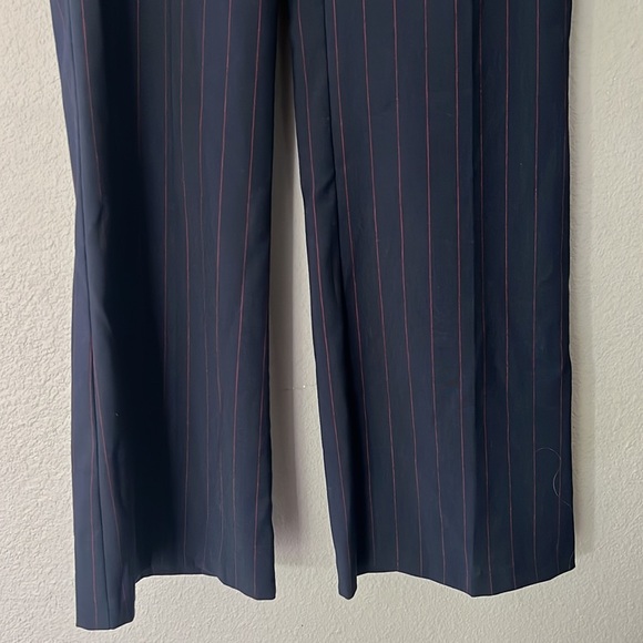 BCBG navy & red pinstripe pants size 4 - Picture 5 of 7